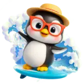 Surfing Penguin gift
